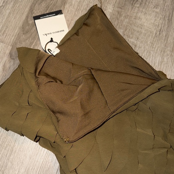 Mistress Rocks Olive Strapless Ruffle Mini dress - Picture 12 of 13
